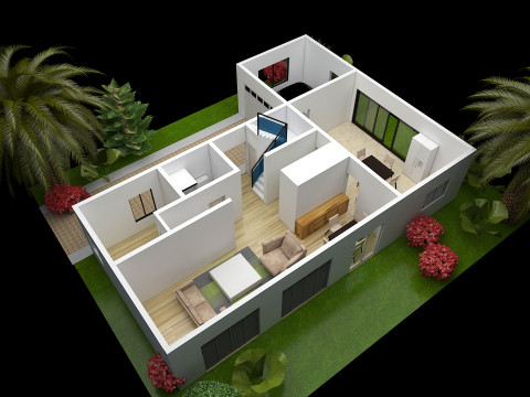 住宅3D平面図 3Dモデル