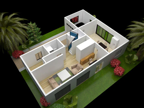 3D план этажа резиденции 3D Модель