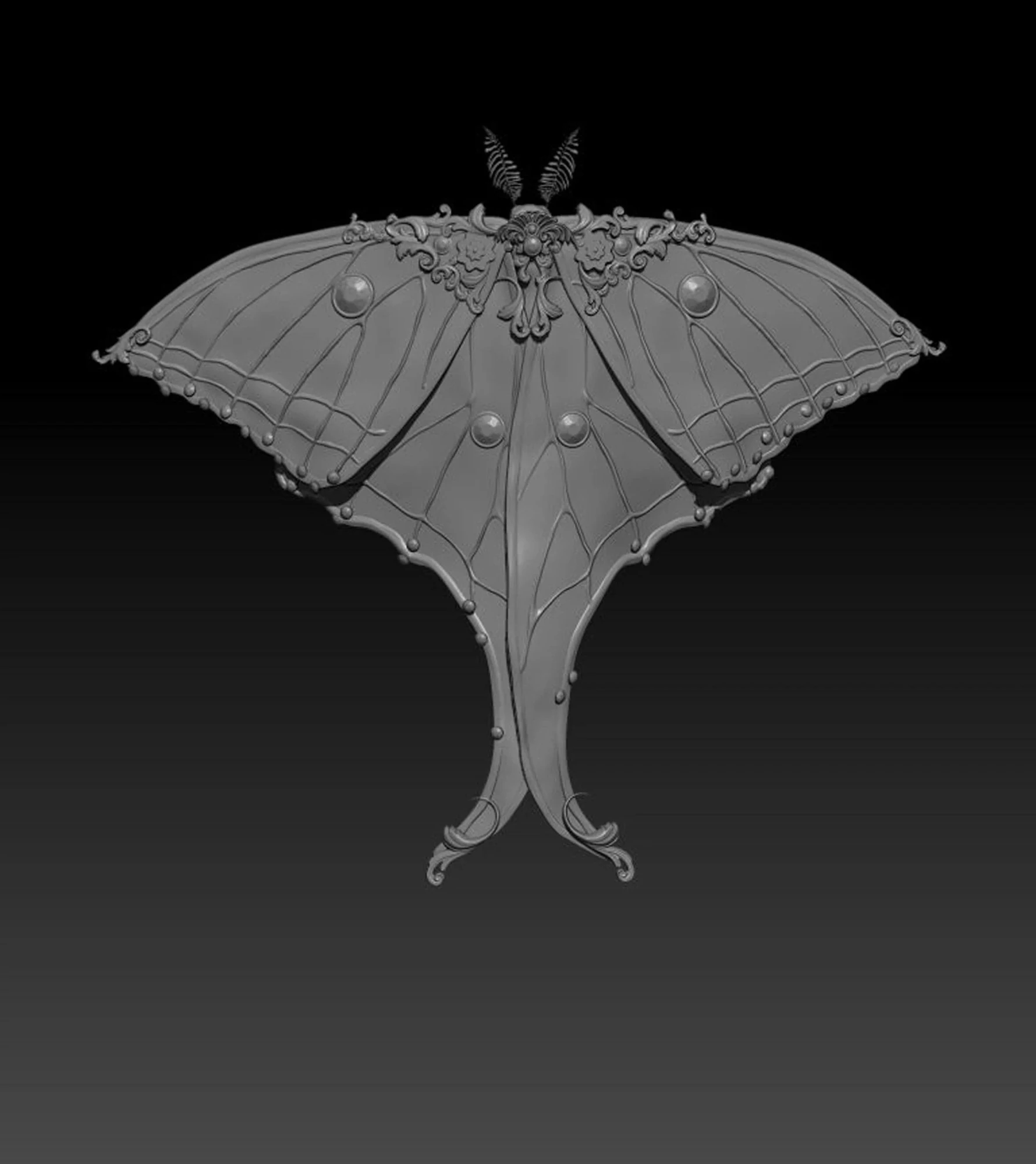 Moth 3D Print Model 3D Print Model .c4d .max .obj .3ds .fbx .stl .blend 