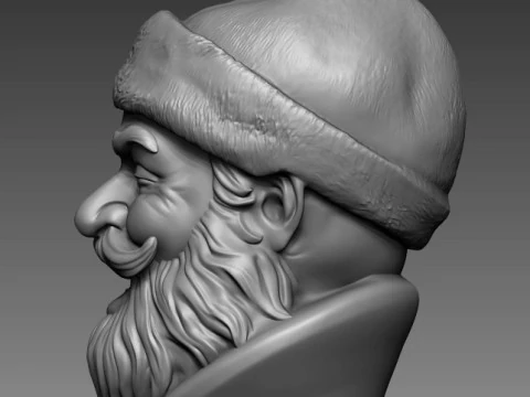 Santa Claus smile Face Christmas 3D Print Model
