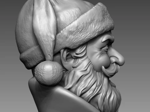 Santa Claus smile Face Christmas 3D Print Model