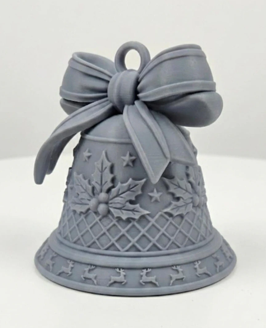 Christmas Bell with Ribbon Hook 3D Print Model .c4d .max .obj .3ds .fbx .stl .blend 