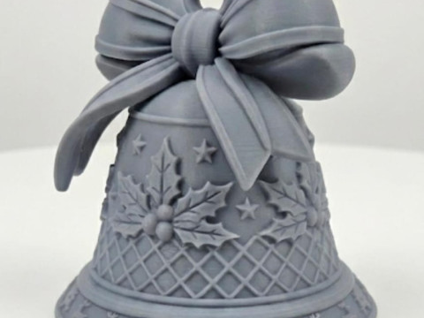 Christmas Bell with Ribbon Hook 3D Print Model