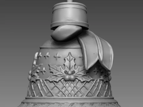 Christmas Bell with Ribbon Hook 3D Print Model