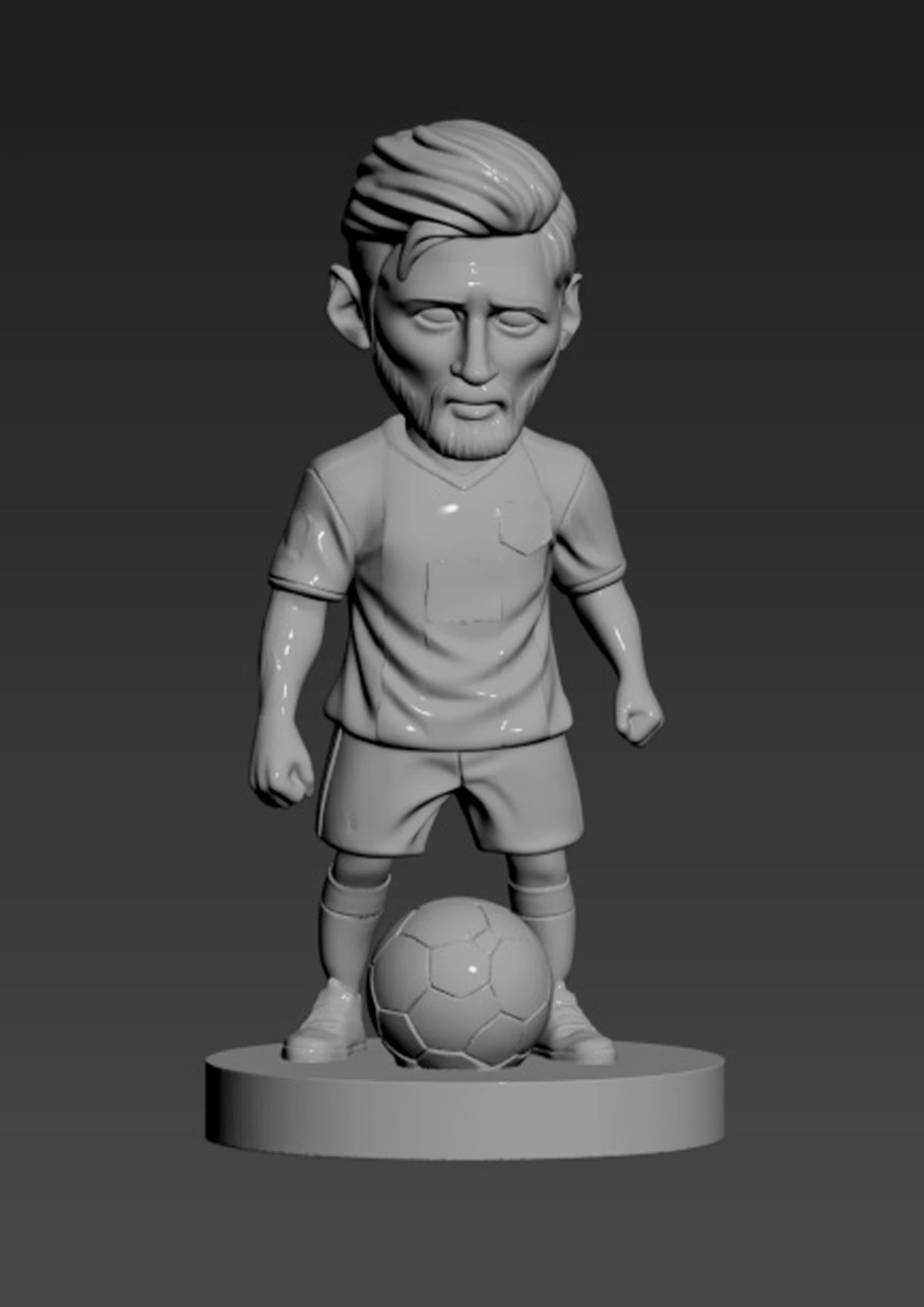 Messi soccer player figurine 3D Print Model .c4d .max .obj .3ds .fbx .stl .blend