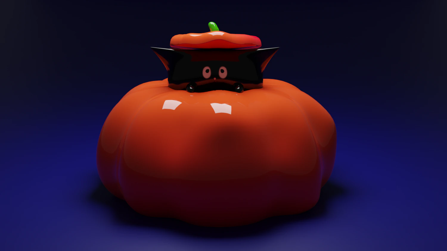 Cat in pumpkin 3D Model .c4d .max .obj .3ds .fbx .stl .blend 