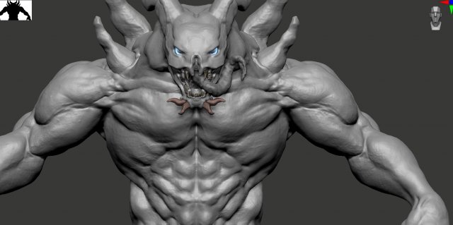 001 creature Demon Rock 3D Model .c4d .max .obj .3ds .fbx .stl .blend 
