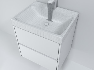 Bathroom cabinet with sink 3D Model