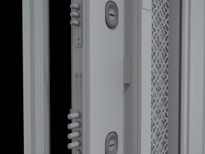 Entrance door with double glazing 3D Model