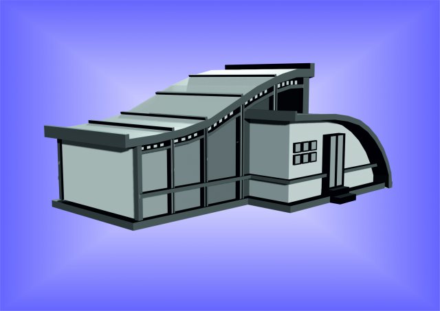 Cinema building 3D Model .c4d .max .obj .3ds .fbx .stl .blend