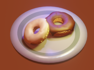 Donut on a plate 3D मॉडल