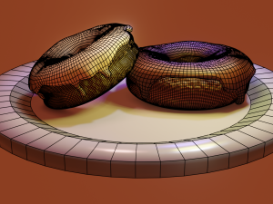Donut on a plate 3D मॉडल