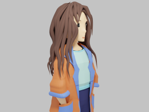 Girl cartoon character 3D 模型