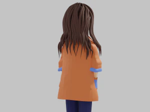 Girl cartoon character 3D Model