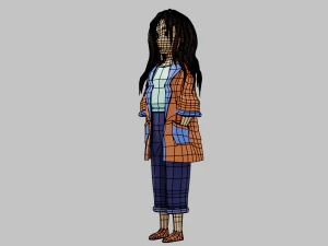 Girl cartoon character 3D Model