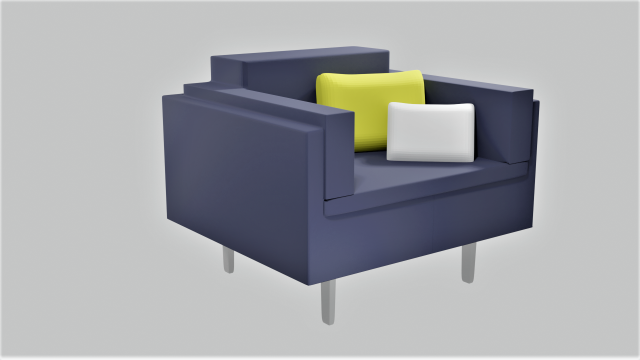 Armchair 3D Model .c4d .max .obj .3ds .fbx .stl .blend 