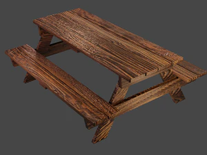 Mesa com banco Modelo 3D