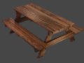 Table with bench 3D Models