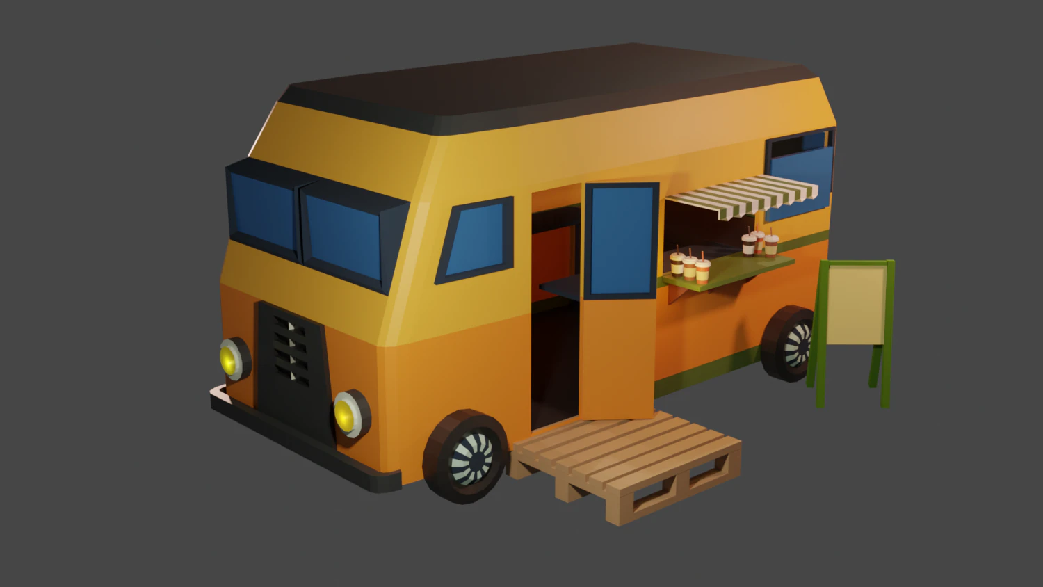 Mobile coffee 3D Model .c4d .max .obj .3ds .fbx .stl .blend 