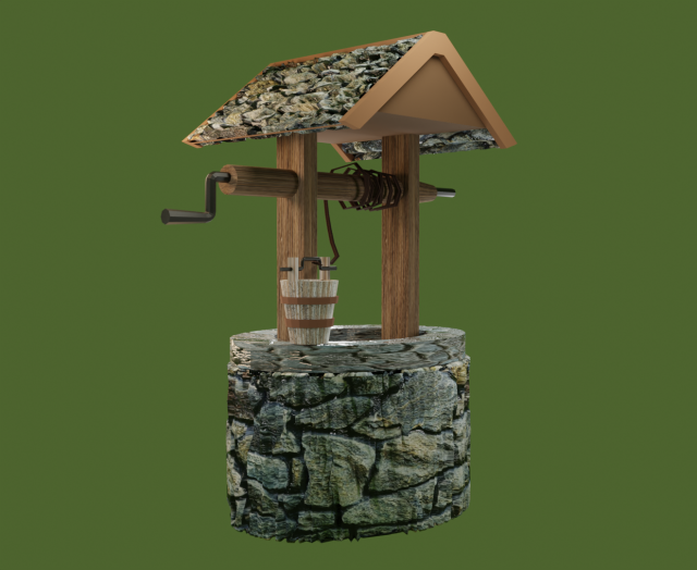 Water well 3D Модель .c4d .max .obj .3ds .fbx .stl .blend 