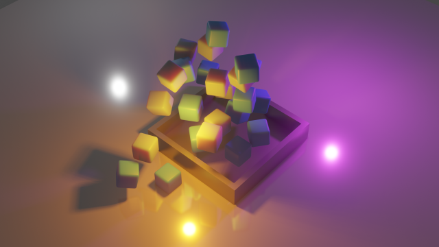 Box with cubes 3D Model .c4d .max .obj .3ds .fbx .stl .blend 