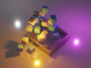 Box with cubes 3D Model