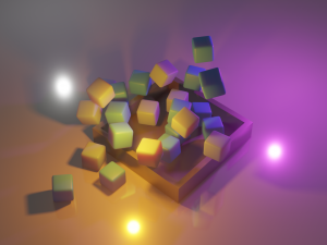 Box with cubes 3D Model