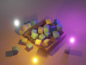 Caixa com cubos Modelo 3D