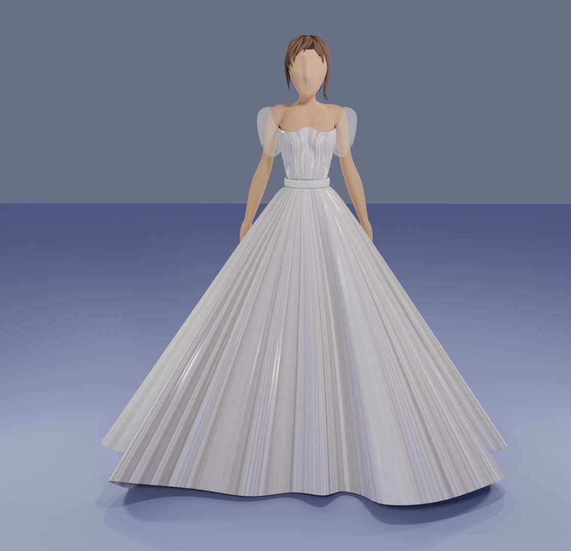 Wedding dress mannequin 3D Model .c4d .max .obj .3ds .fbx .stl .blend