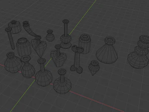 Pearls Potion Bottles 3D Model