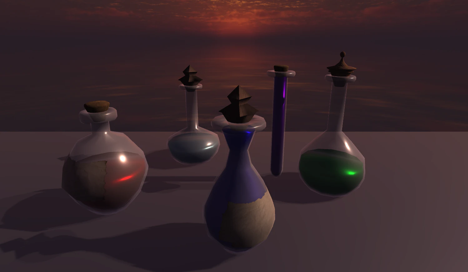 Pearls Potion Bottles 3D Model .c4d .max .obj .3ds .fbx .stl .blend 