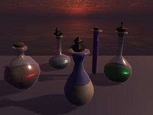 Pearls Potion Bottles 3D Model