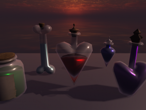 Pearls Potion Bottles Modello 3D