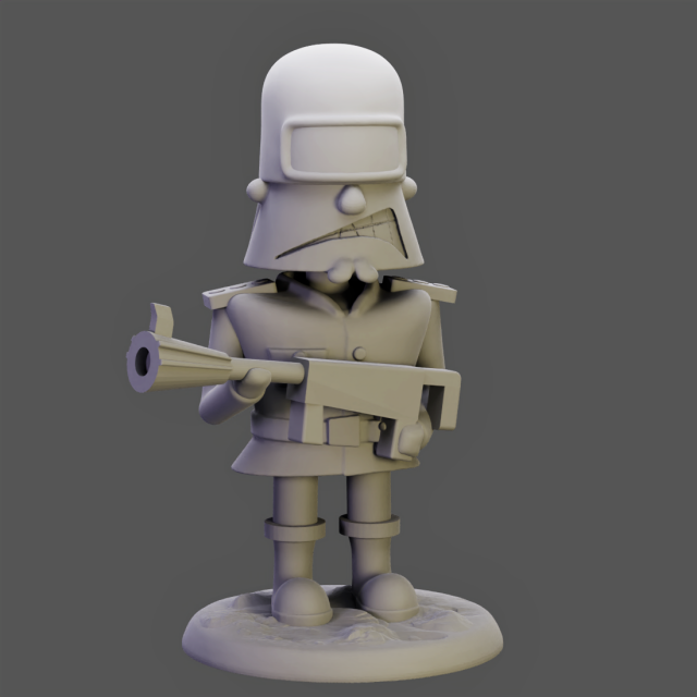 Captain B - Cartoon soldier 3D 打印模型 .c4d .max .obj .3ds .fbx .stl .blend