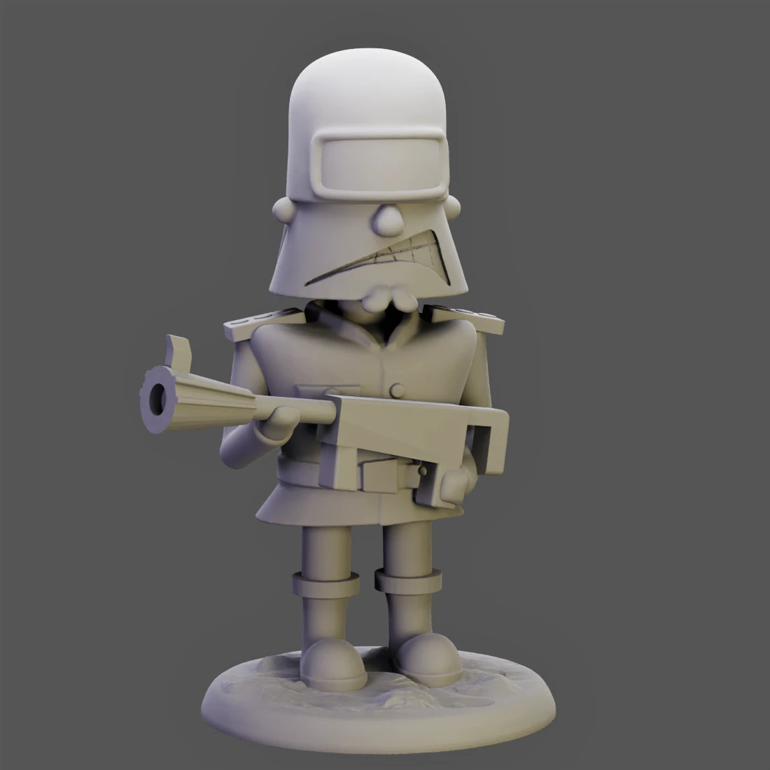 Captain B - Cartoon soldier 3D Print Model .c4d .max .obj .3ds .fbx .stl .blend 