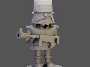 Captain B - Cartoon soldier 3D Print Model