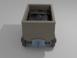 Простая шахтная тележка 3D Модель