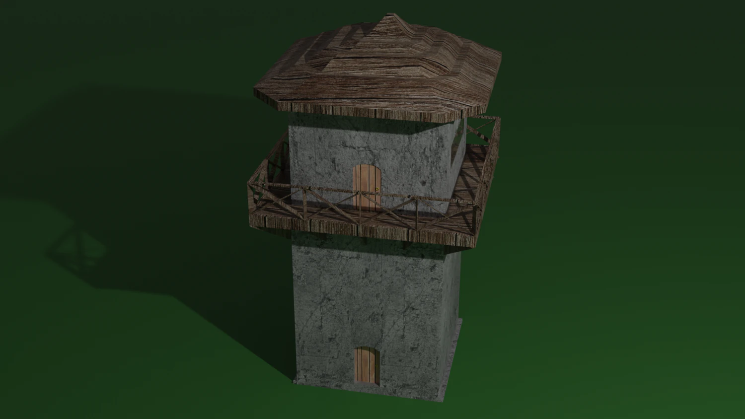 Stone Tower 3D Model .c4d .max .obj .3ds .fbx .stl .blend 