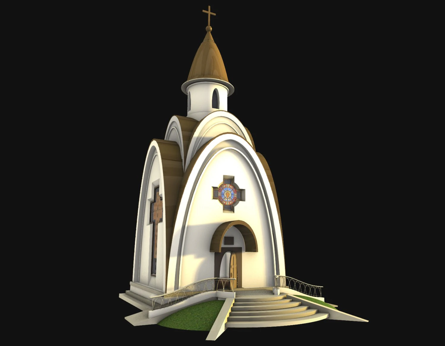 Chapel 3D Model .c4d .max .obj .3ds .fbx .stl .blend 