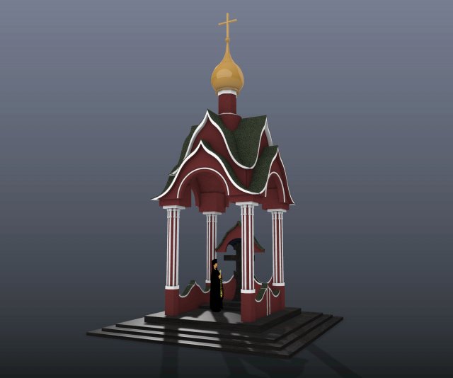 Chapel 3D Модель .c4d .max .obj .3ds .fbx .stl .blend 
