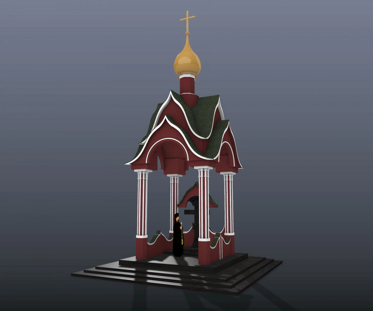 Chapel 3D Model .c4d .max .obj .3ds .fbx .stl .blend