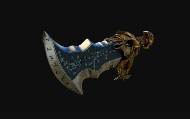 Blade of Chaos low poly 3D Модель .c4d .max .obj .3ds .fbx .stl .blend 