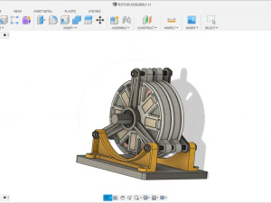 Eksenel FLux Jenerat&ouml;r&uuml; K&uuml;&ccedil;&uuml;k &Ouml;l&ccedil;ekli Tasarım 3D Model