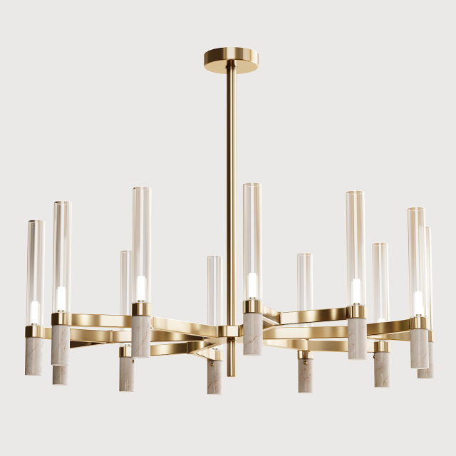 Chandelier Marble 3D Model .c4d .max .obj .3ds .fbx .stl .blend 