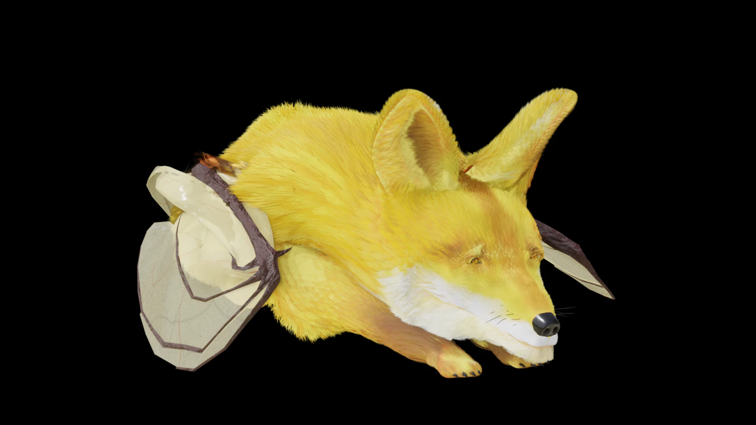 Fantasy Golden Crowned-Flying Fox 3D Model .c4d .max .obj .3ds .fbx .stl .blend 