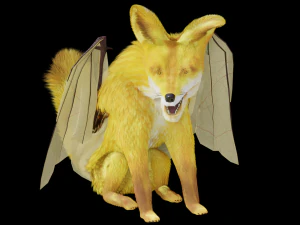 Fantasy Golden Crowned-Flying Fox 3D Model