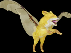 Fantasy Golden Crowned-Flying Fox 3D Model