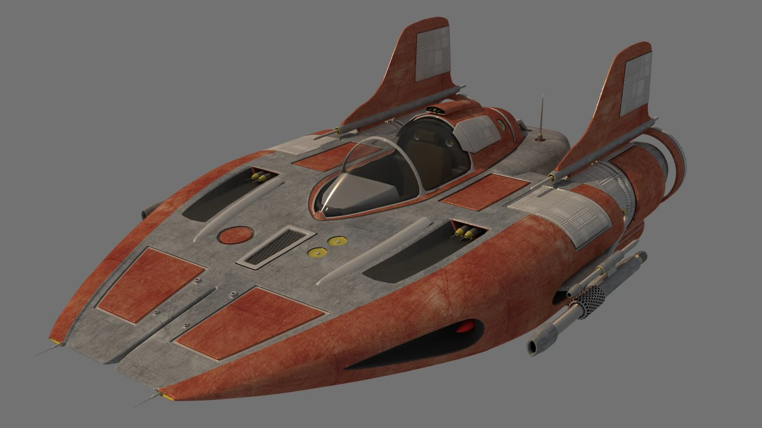 A-Wing 3D Model .c4d .max .obj .3ds .fbx .stl .blend 
