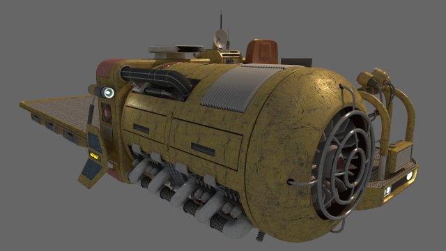 Cargo Landspeeder 3D Model .c4d .max .obj .3ds .fbx .stl .blend 