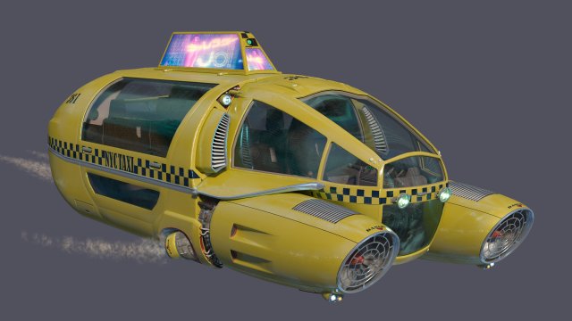 3D Air TAXI model 3D Model .c4d .max .obj .3ds .fbx .stl .blend 